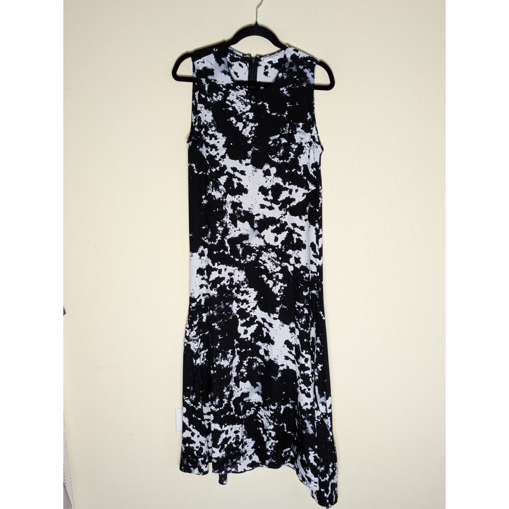 Victor Alfaro Women's Small Black White Galaxy Print Maxi Dress Celestial Cosmic